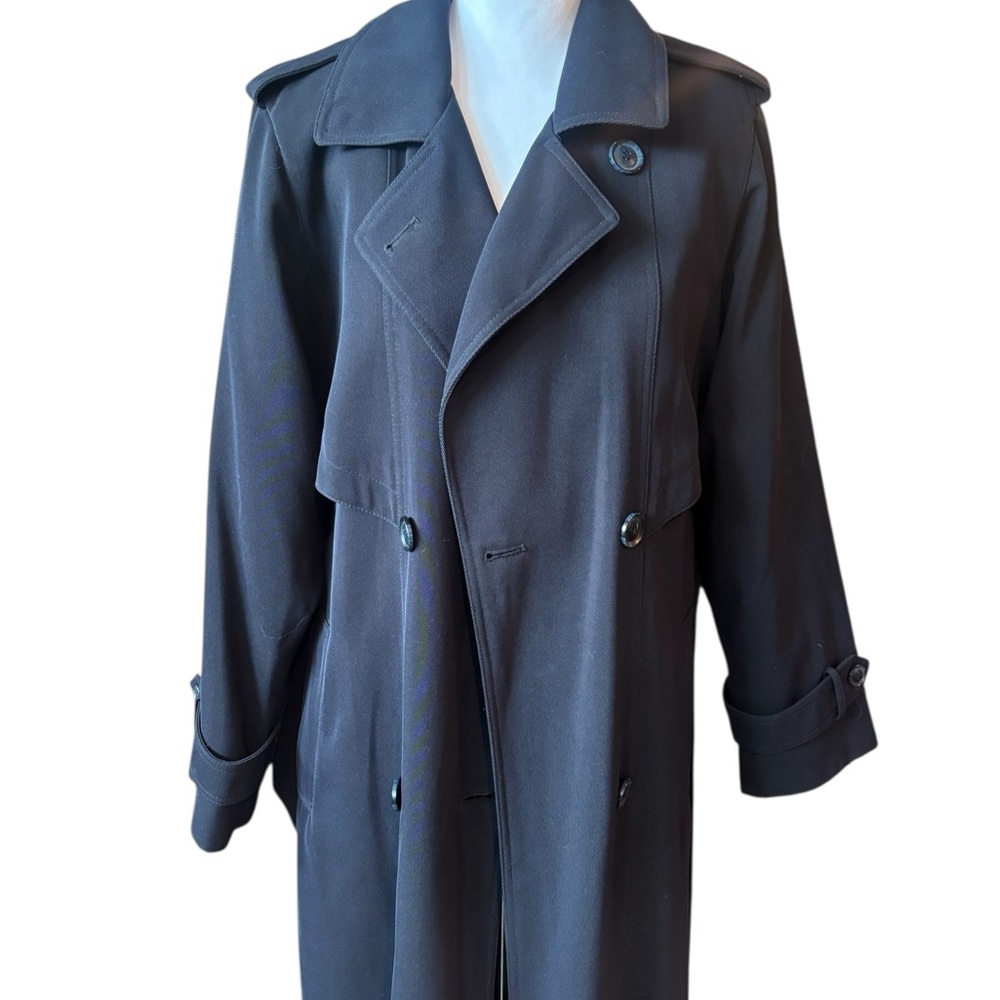 Vintage Fennelli Signature Navy Trench Coat | Classic Minimal Chic | Size UK 10